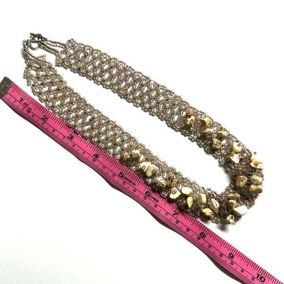 Beaded collar stone choker necklace - Picture 6 of 11